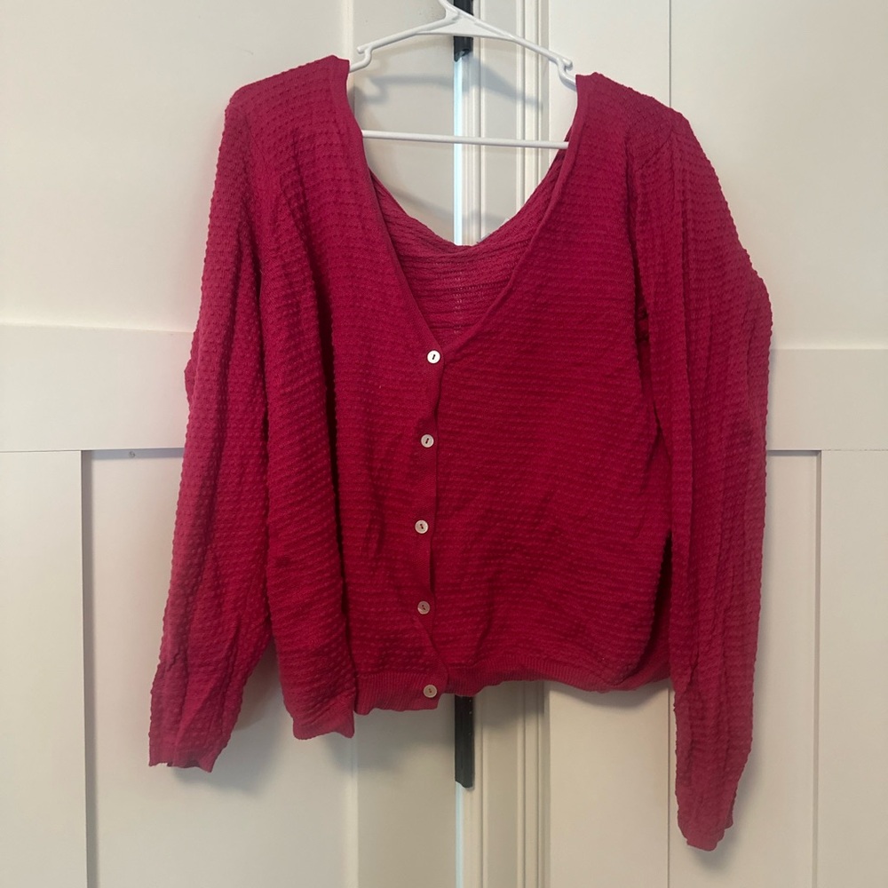 Draper James Pink Cardigan Sweater